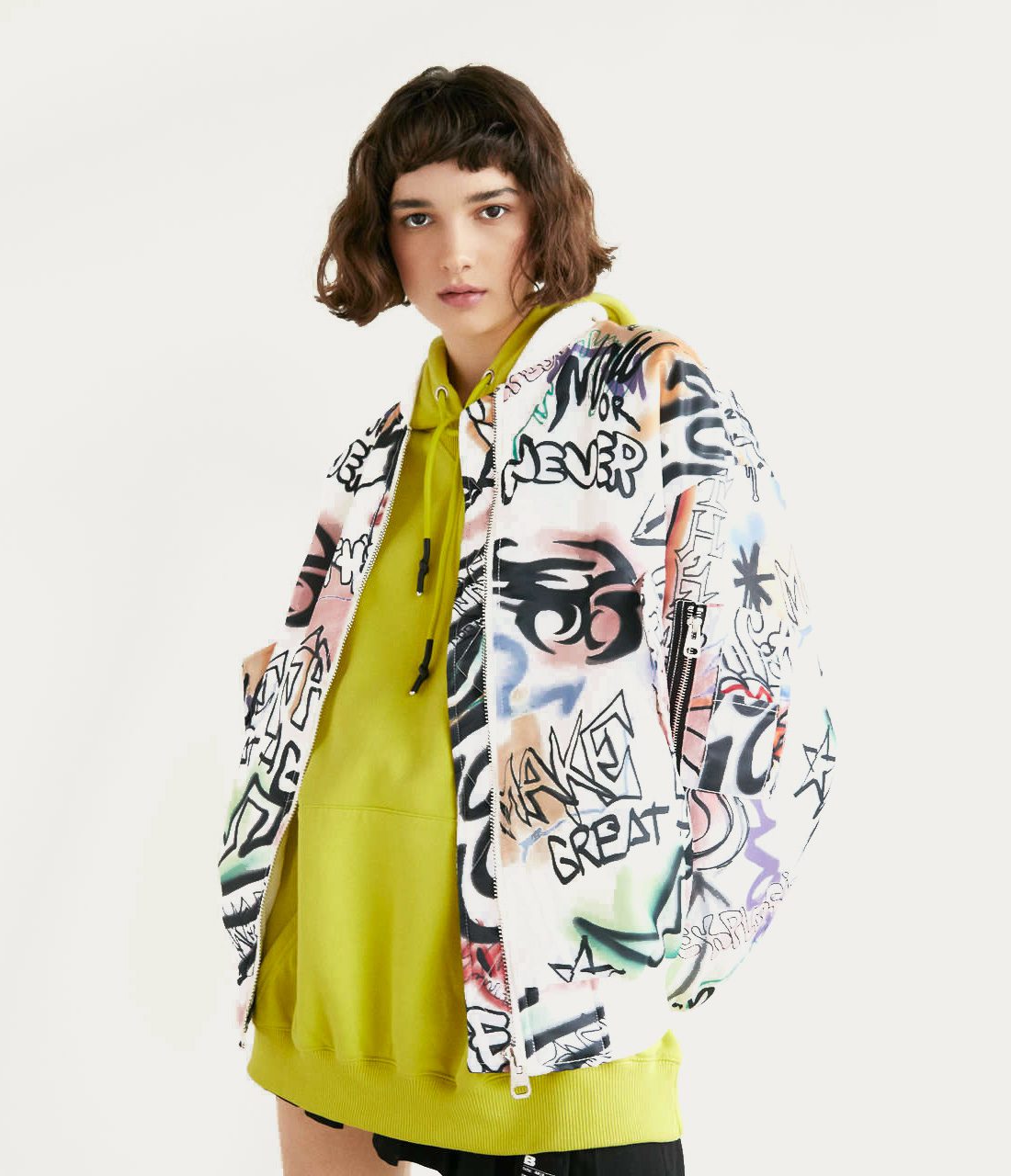 Oversized Printed Bomber Jacket - Australian Electric Vehicle Specialists